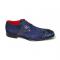 Fennix Italy "Landon" Navy Genuine Alligator / Italian Suede Leather Lace-Up Dress Shoes.